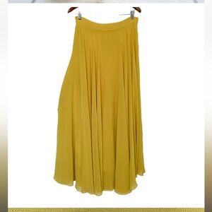 Vintage Tall Luci Paris Mustard Yellow Romantic Chiffon Full Skirt, size LT